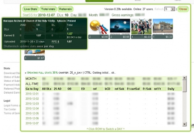 Rozszerzenie panelu użytkownika Shutterstock